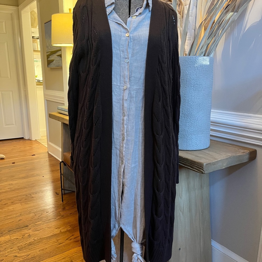 Talbots Cable Knit Duster/Long Sweater - Size Large